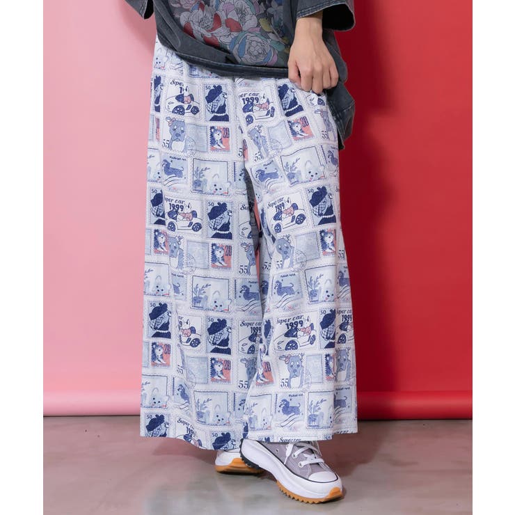 わんorにゃんスタンプ柄 バイオ加工パンツ | ScoLar | 詳細画像8 