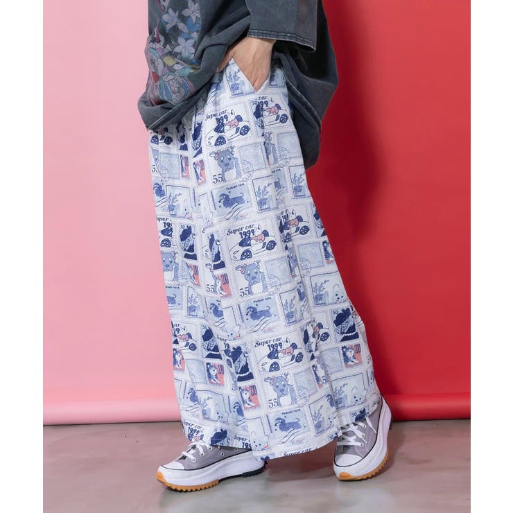 わんorにゃんスタンプ柄 バイオ加工パンツ | ScoLar | 詳細画像9 