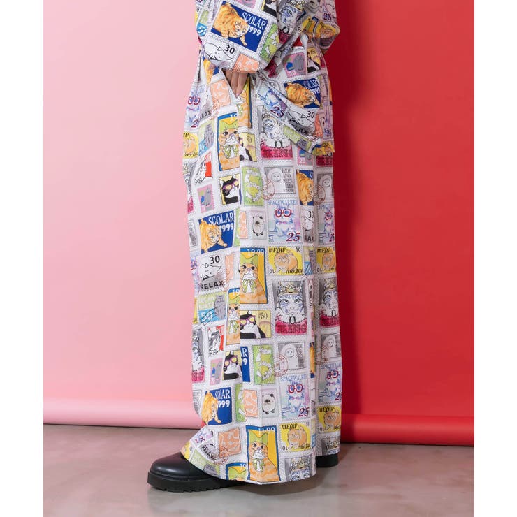 わんorにゃんスタンプ柄 バイオ加工パンツ | ScoLar | 詳細画像3 
