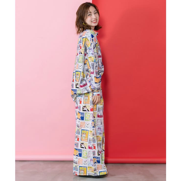 わんorにゃんスタンプ柄 バイオ加工パンツ | ScoLar | 詳細画像5 