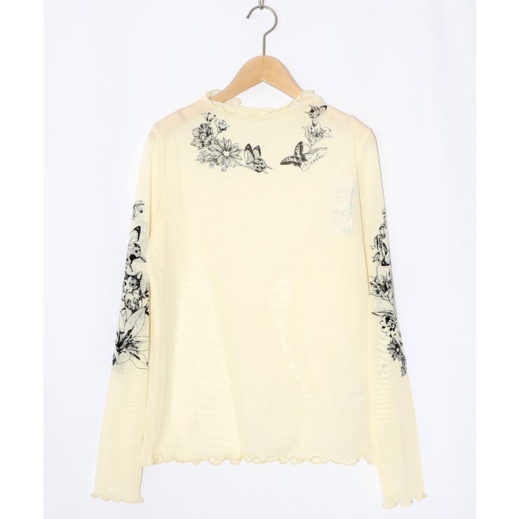 アンティーク風花蝶プリント ソフトチュールインナー | ScoLar | 詳細画像7 