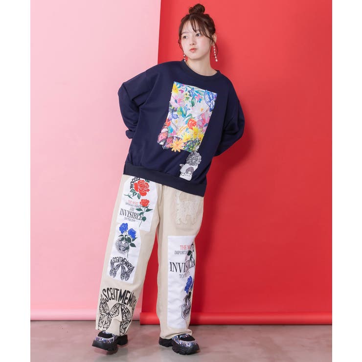 アップリケ×刺繍デニムorツイルパンツ | ScoLar | 詳細画像1 