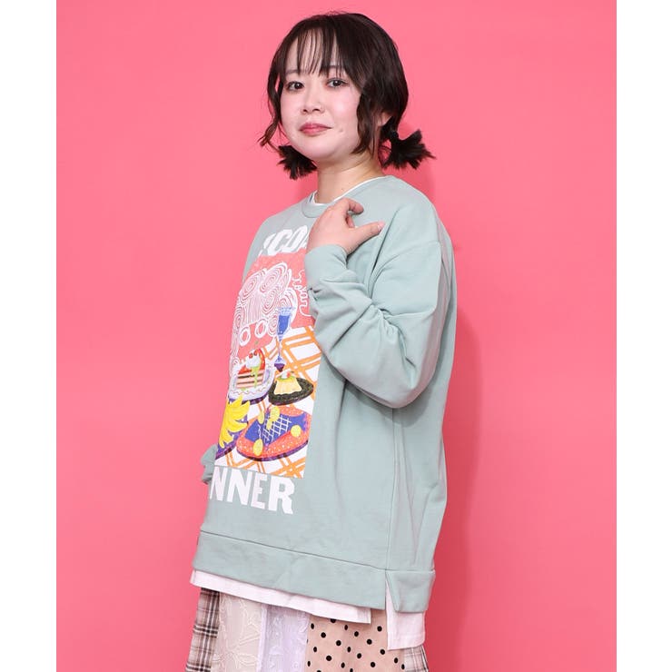 スカラーちゃんの夕食柄レイヤード風配色プルオーバー | ScoLar | 詳細画像10 