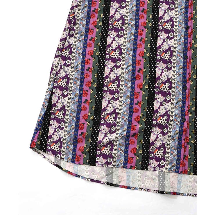 ストライプ総柄前開きシャツワンピース | ScoLar | 詳細画像21 