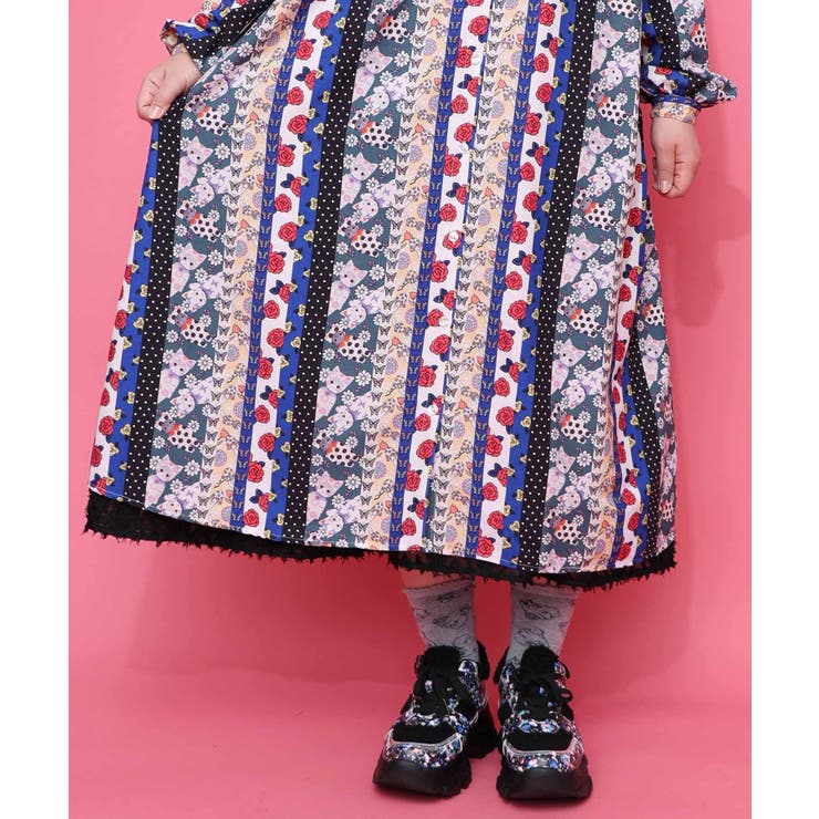 ストライプ総柄前開きシャツワンピース | ScoLar | 詳細画像12 