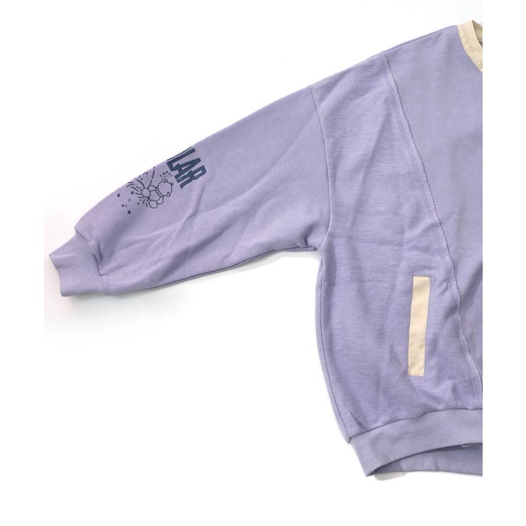 チョーク風柄裏毛×綿ツイル異素材切替カーディガン | ScoLar | 詳細画像17 