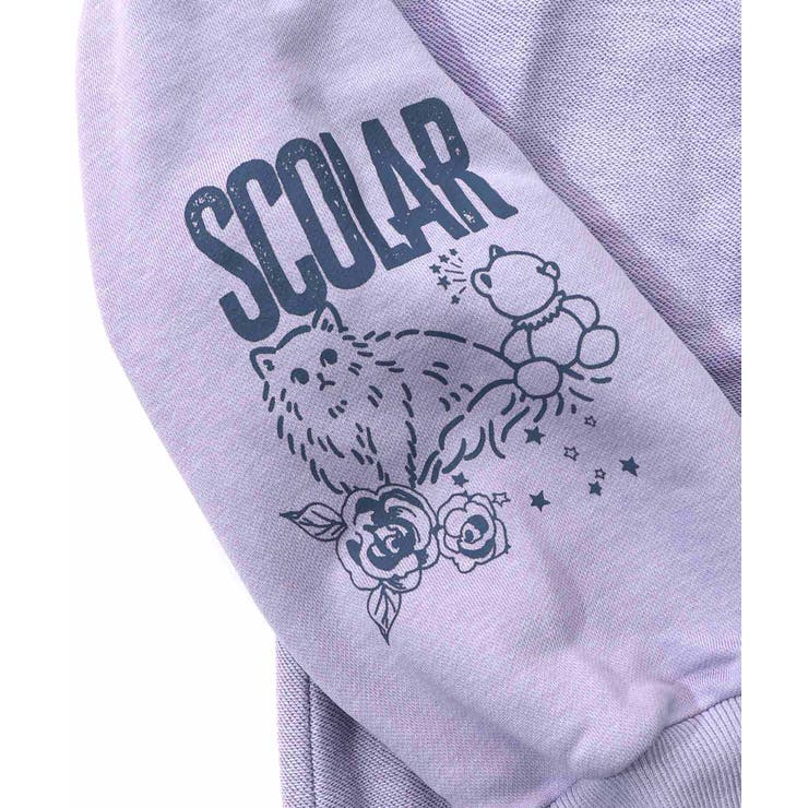 チョーク風柄裏毛×綿ツイル異素材切替カーディガン | ScoLar | 詳細画像18 