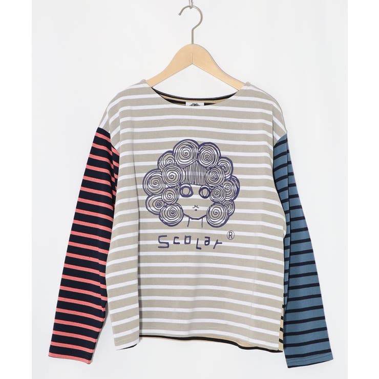 グレー | スカラーちゃん×ミックス配色ボーダープルオーバー | ScoLar