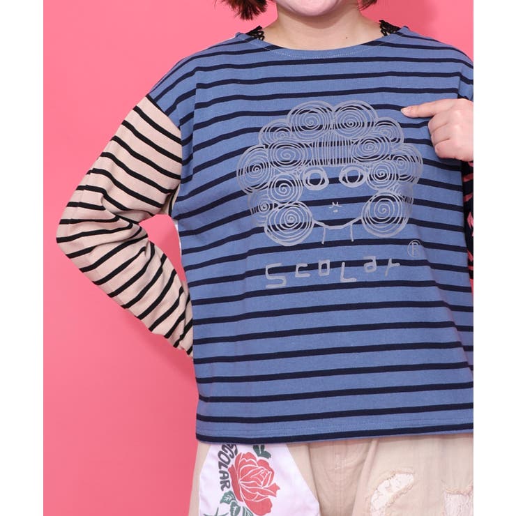 スカラーちゃん×ミックス配色ボーダープルオーバー | ScoLar | 詳細画像4 