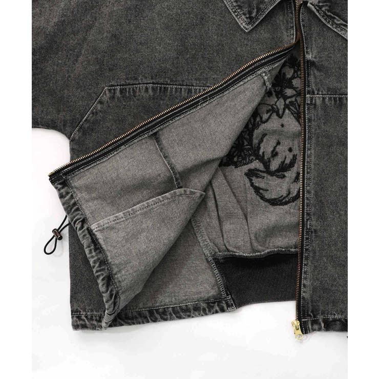 ヴィンテージ風ネコ刺繍デニムジャケット | ScoLar | 詳細画像17 