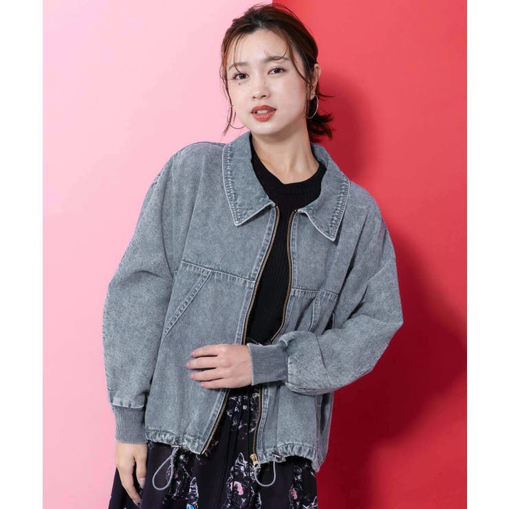 ヴィンテージ風ネコ刺繍デニムジャケット | ScoLar | 詳細画像1 