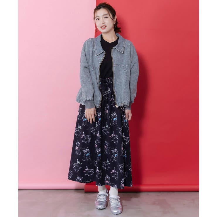 ヴィンテージ風ネコ刺繍デニムジャケット | ScoLar | 詳細画像2 