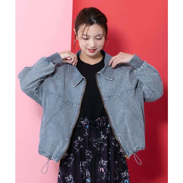 ヴィンテージ風ネコ刺繍デニムジャケット | ScoLar | 詳細画像3 