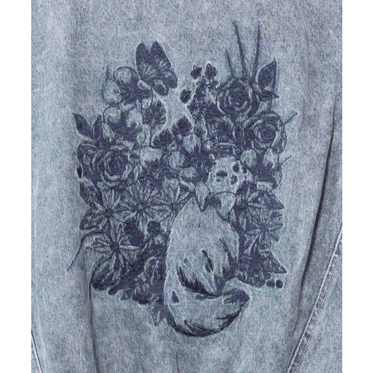 ヴィンテージ風ネコ刺繍デニムジャケット | ScoLar | 詳細画像7 