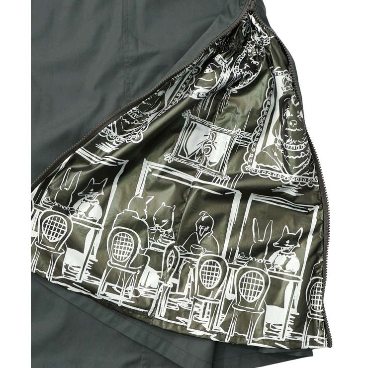 無地×動物たちの肖像柄 4wayツイルスカート | ScoLar | 詳細画像10 