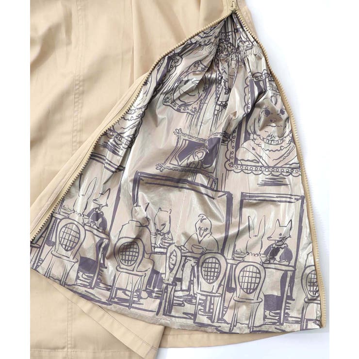 無地×動物たちの肖像柄 4wayツイルスカート | ScoLar | 詳細画像13 