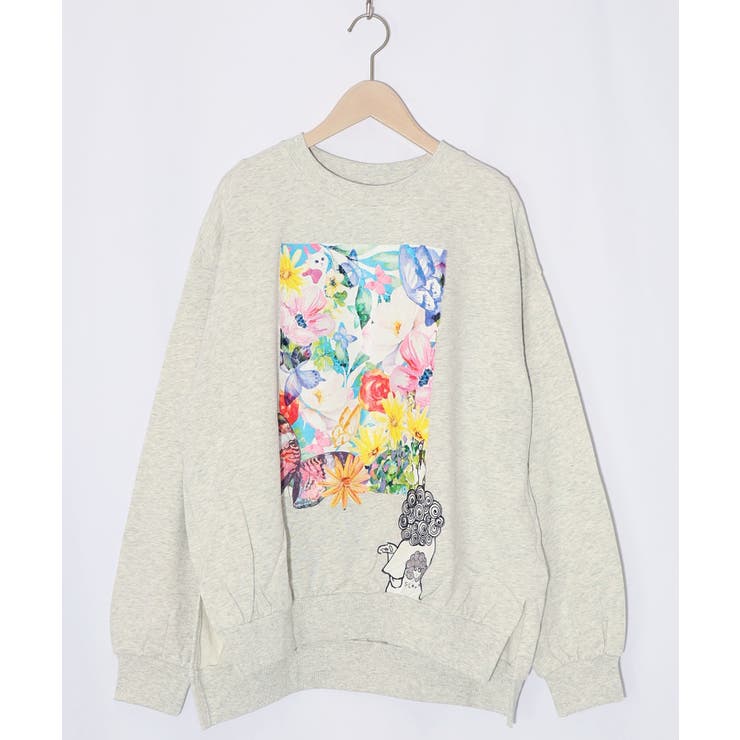 オートミール | 画家スカラーちゃんキャンバス柄プルオーバー | ScoLar