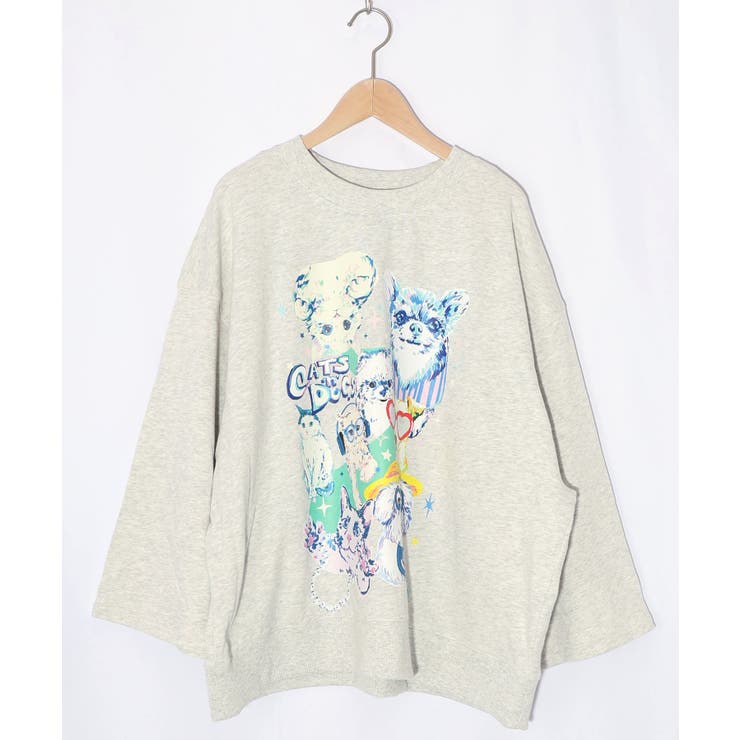 ラメ入りわんにゃん柄裏毛プルオーバー | ScoLar | 詳細画像9 