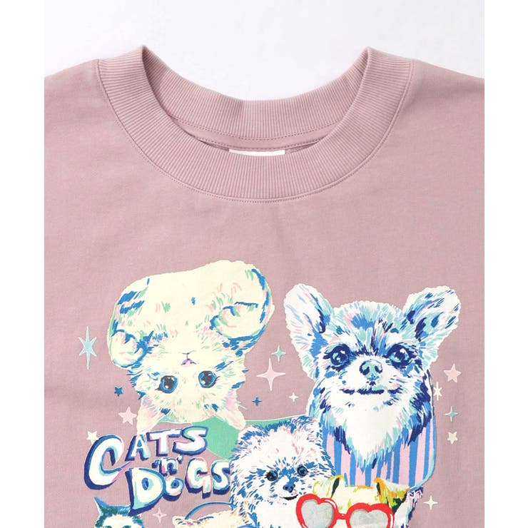 ラメ入りわんにゃん柄裏毛プルオーバー | ScoLar | 詳細画像14 