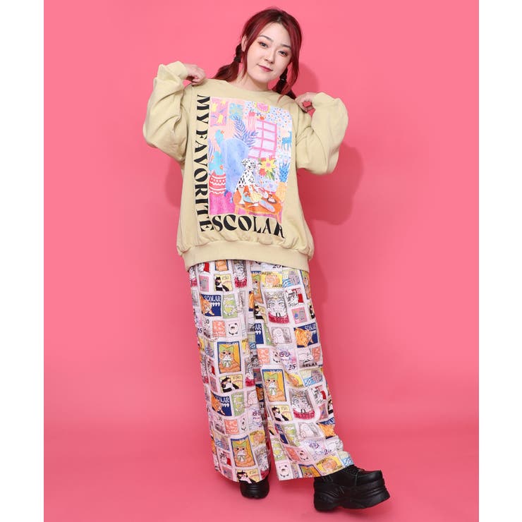 スカラールーム柄裏毛プルオーバー | ScoLar | 詳細画像2 