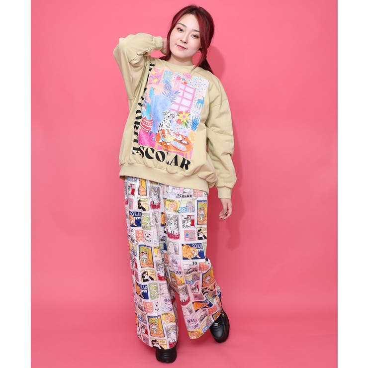 スカラールーム柄裏毛プルオーバー | ScoLar | 詳細画像1 