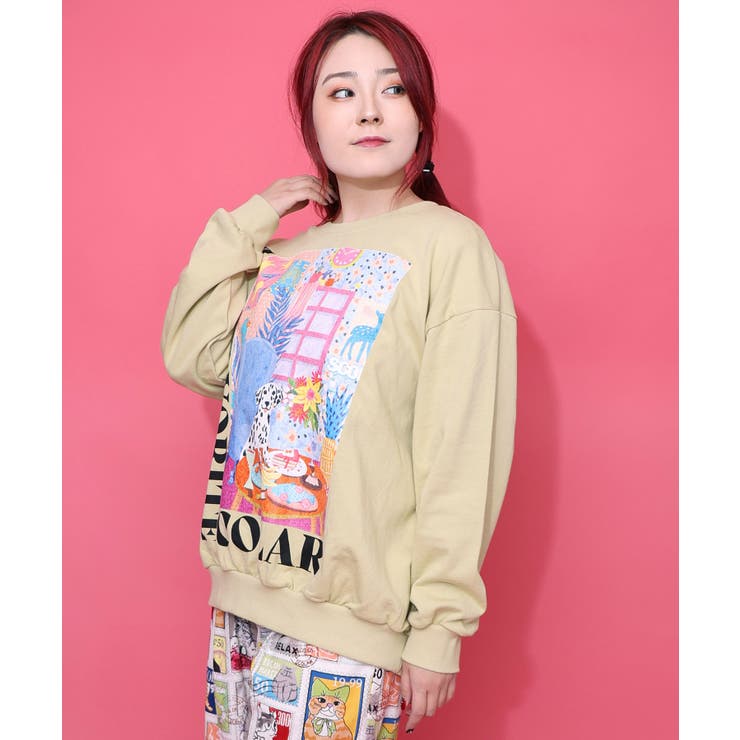 スカラールーム柄裏毛プルオーバー | ScoLar | 詳細画像4 