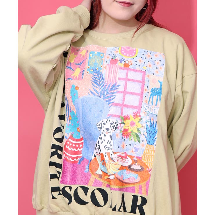 スカラールーム柄裏毛プルオーバー | ScoLar | 詳細画像7 