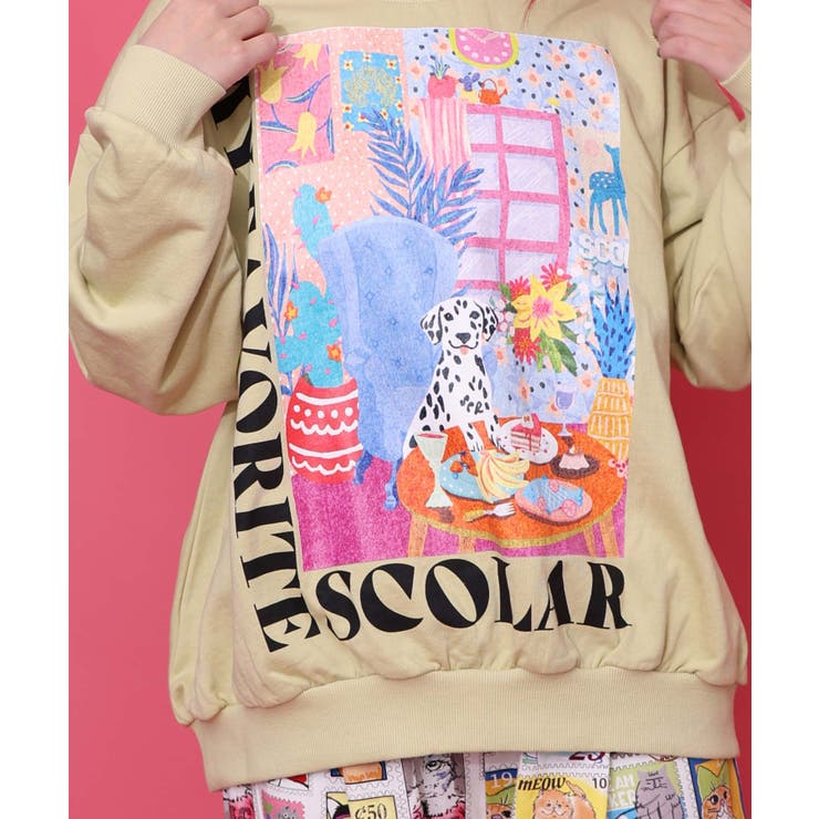 スカラールーム柄裏毛プルオーバー | ScoLar | 詳細画像8 