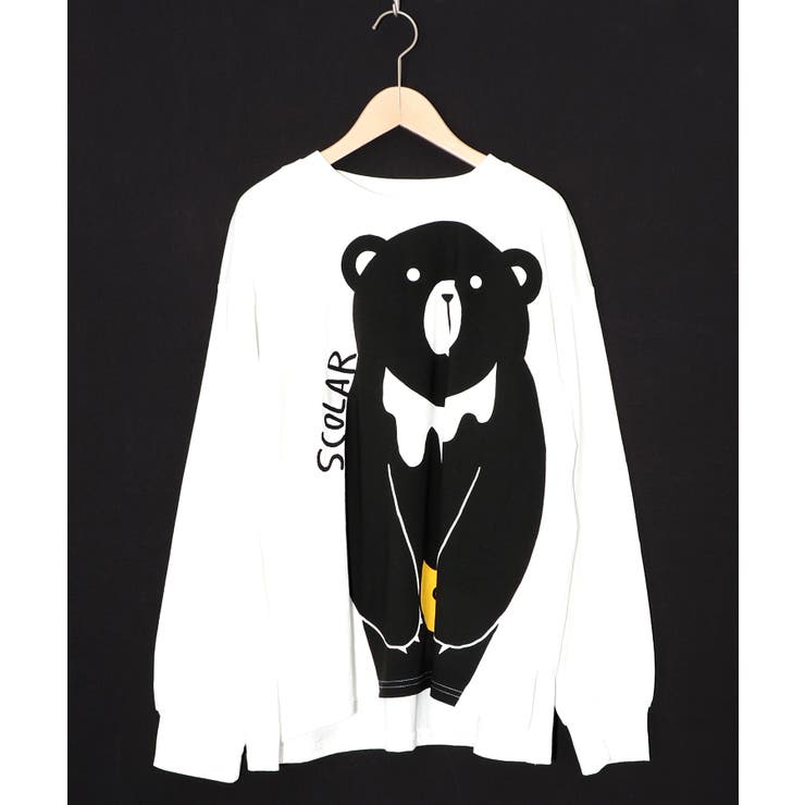 オフホワイト | くま吉くんとアヒル柄ロンT | ScoLar
