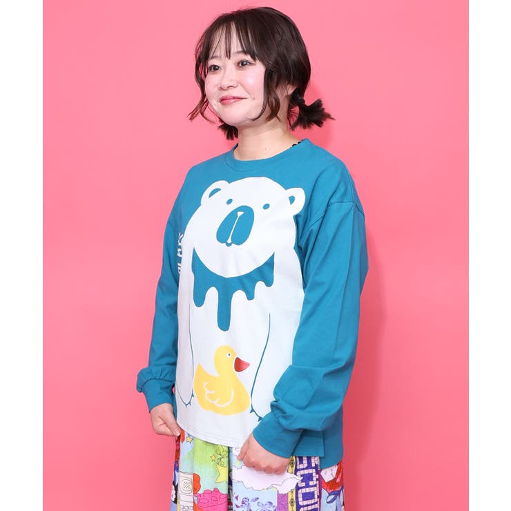 くま吉くんとアヒル柄ロンT | ScoLar | 詳細画像3 