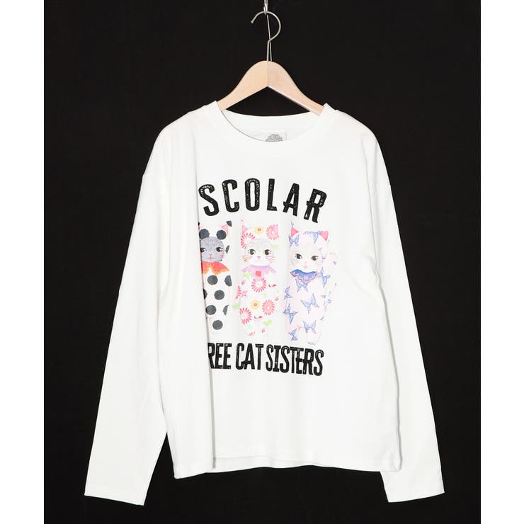 オフホワイト | おしゃれネコシスターズTシャツ | ScoLar