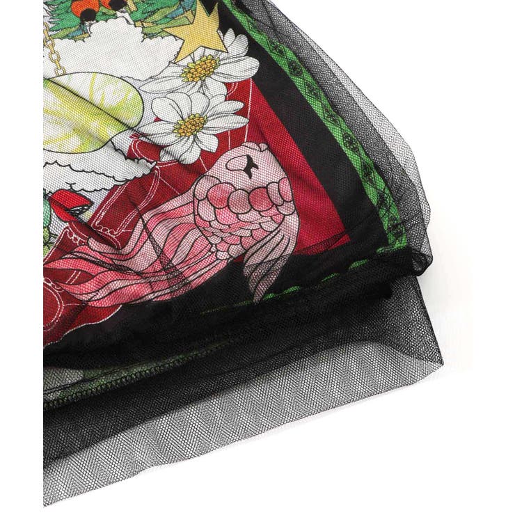 レトロスカーフ柄チュール重ねブルゾン | ScoLar | 詳細画像13 