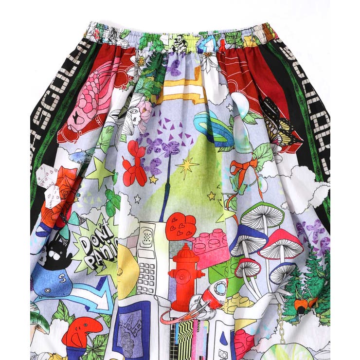 レトロスカーフ柄ワッシャー加工スカート | ScoLar | 詳細画像12 