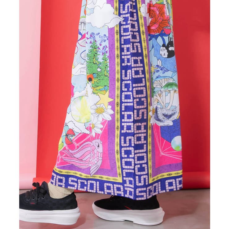 レトロスカーフ柄ワッシャー加工スカート | ScoLar | 詳細画像8 