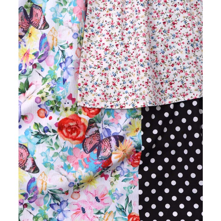 デニム×パッチワーク風 異素材切替2wayスカート | ScoLar | 詳細画像16 