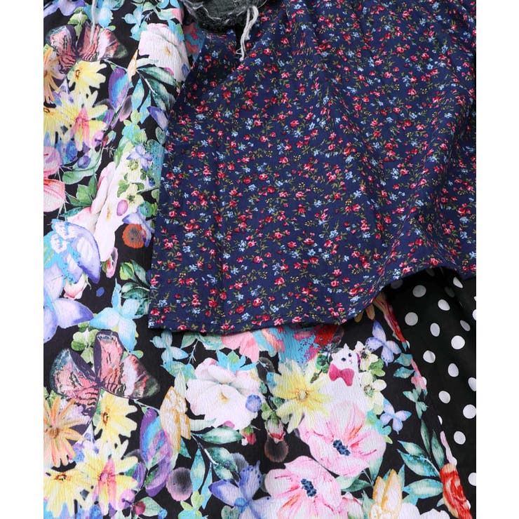 デニム×パッチワーク風 異素材切替2wayスカート | ScoLar | 詳細画像20 