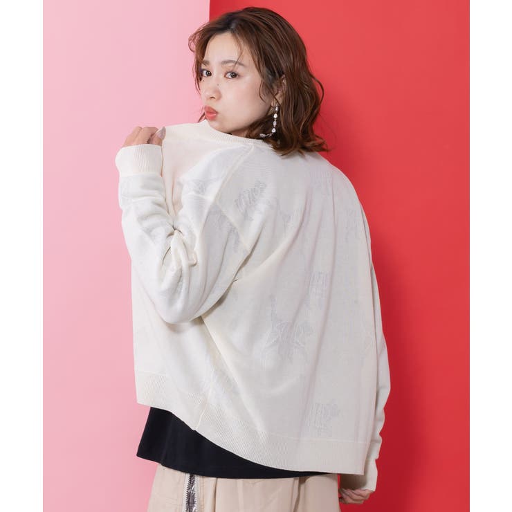 ネコスカラーUVジャガードカーディガン | ScoLar | 詳細画像10 