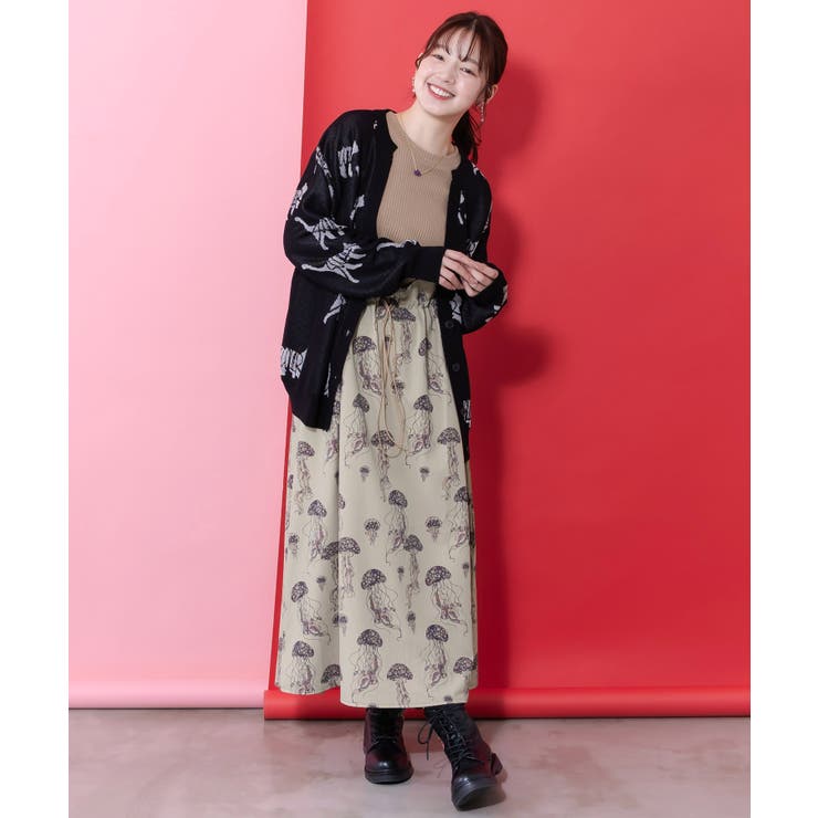 ネコスカラーUVジャガードカーディガン | ScoLar | 詳細画像1 