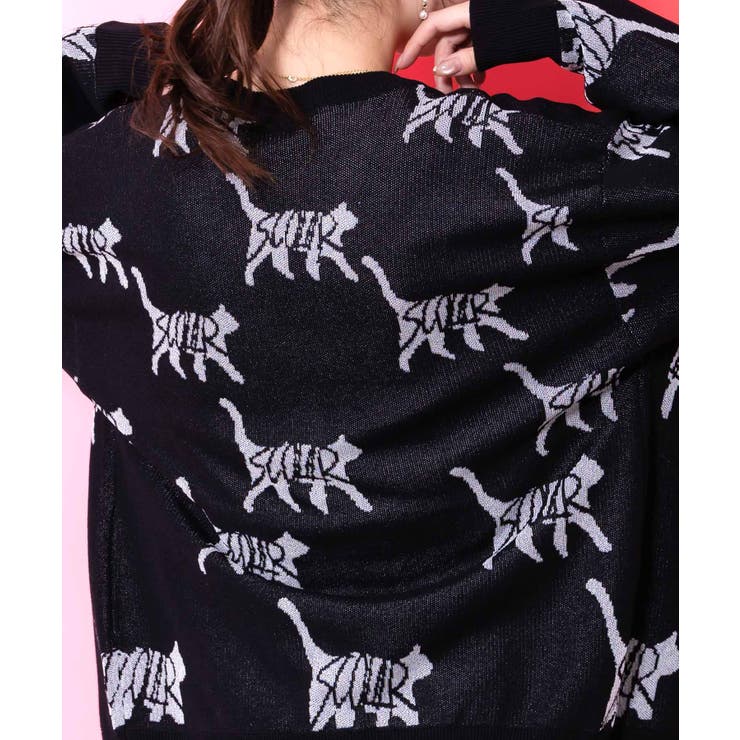 ネコスカラーUVジャガードカーディガン | ScoLar | 詳細画像6 