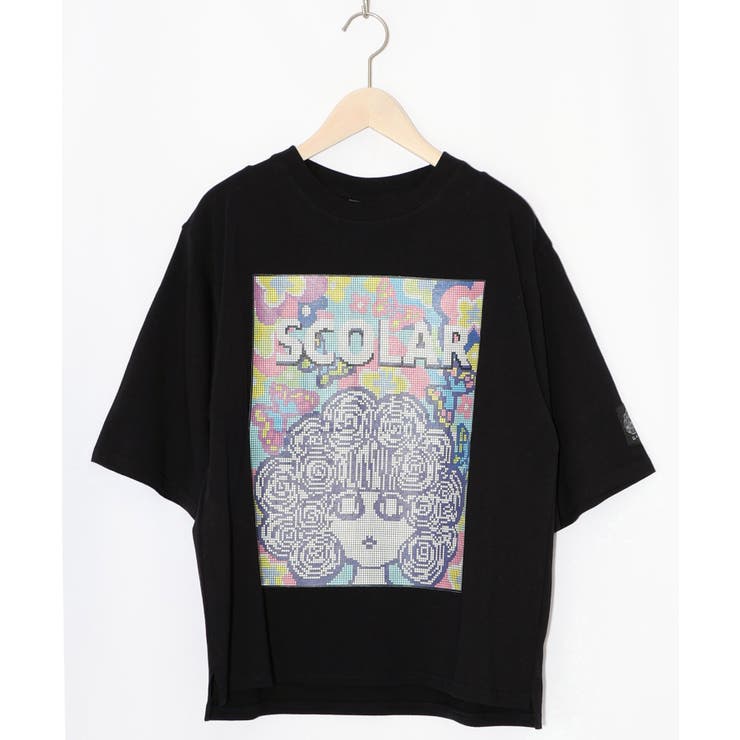 ブラック | ピクセルアートスカラーちゃんTシャツ | ScoLar