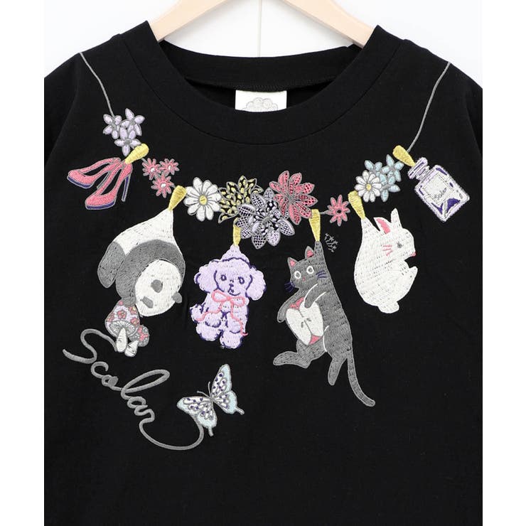 天日干しアニマルぬい刺繍Tシャツ | ScoLar | 詳細画像9 