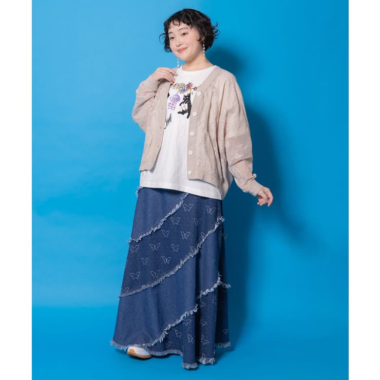 天日干しアニマルぬい刺繍Tシャツ | ScoLar | 詳細画像6 