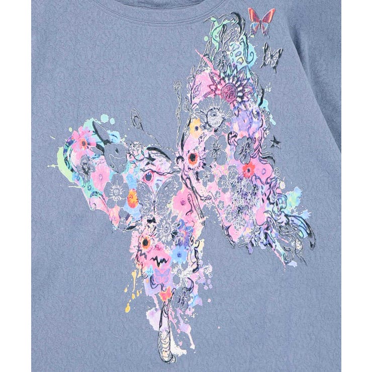 水彩タッチ花蝶プリントTシャツ | ScoLar | 詳細画像11 