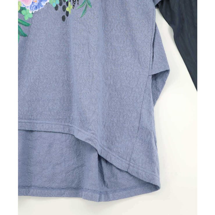 ソフトチュール×花ネコ柄 レイヤード風プルオーバー | ScoLar | 詳細画像9 