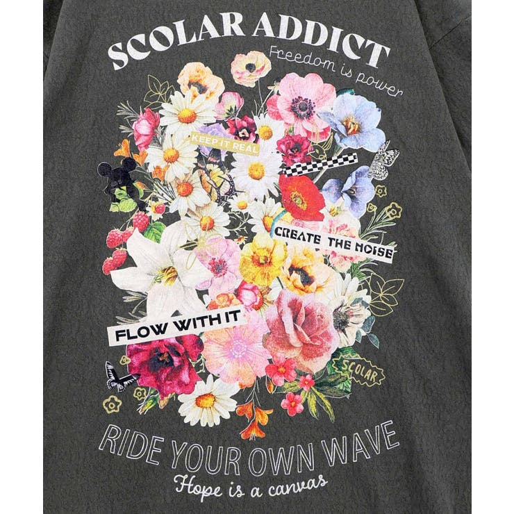 ポジティブ花コラージュ柄チュニック | ScoLar | 詳細画像4 