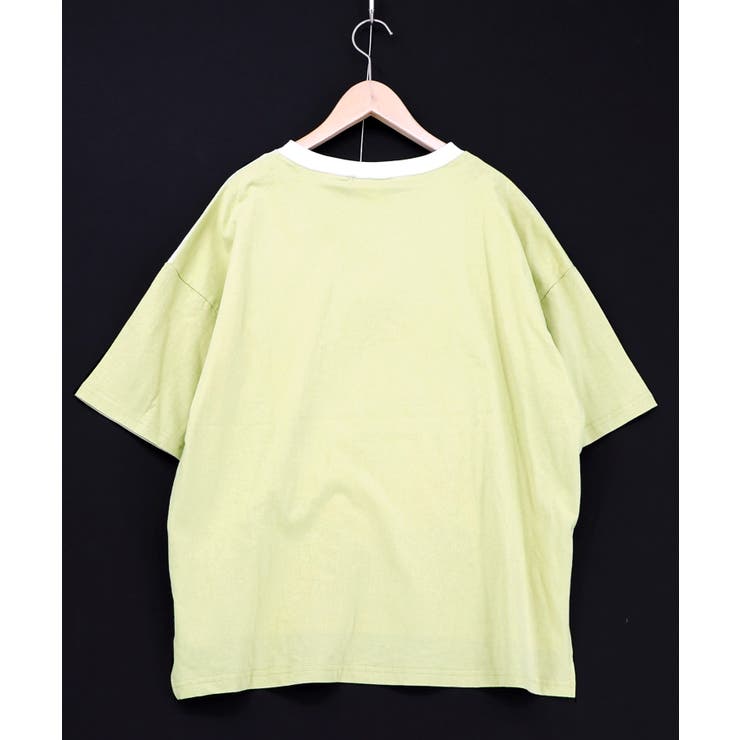 花ネコピクニック柄配色Tシャツ | ScoLar | 詳細画像10 