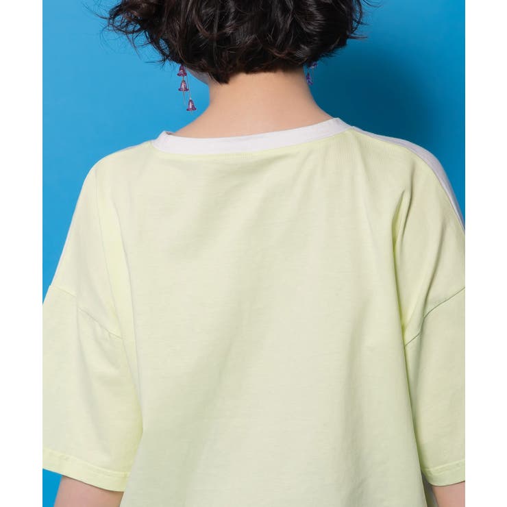 花ネコピクニック柄配色Tシャツ | ScoLar | 詳細画像7 
