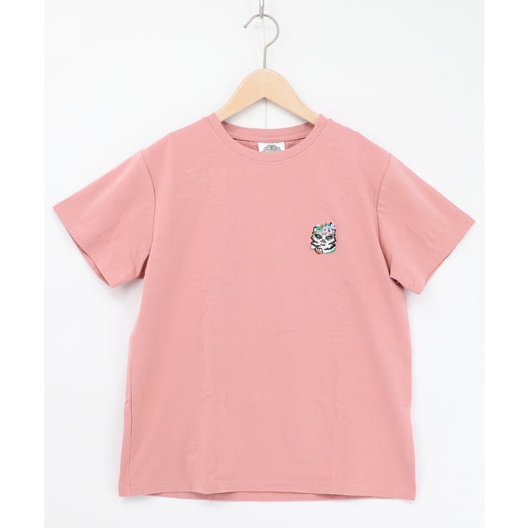 ピンク | スカラーちゃんポーチ付き3柄展開キャラ刺繍Tシャツ | ScoLar