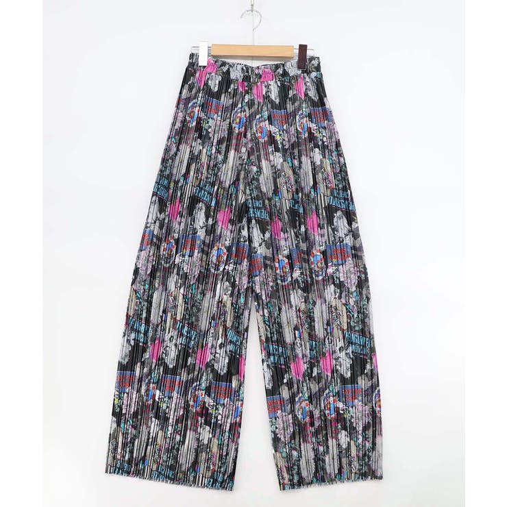 花ネコ柄ランダムプリーツパンツ | ScoLar | 詳細画像14 