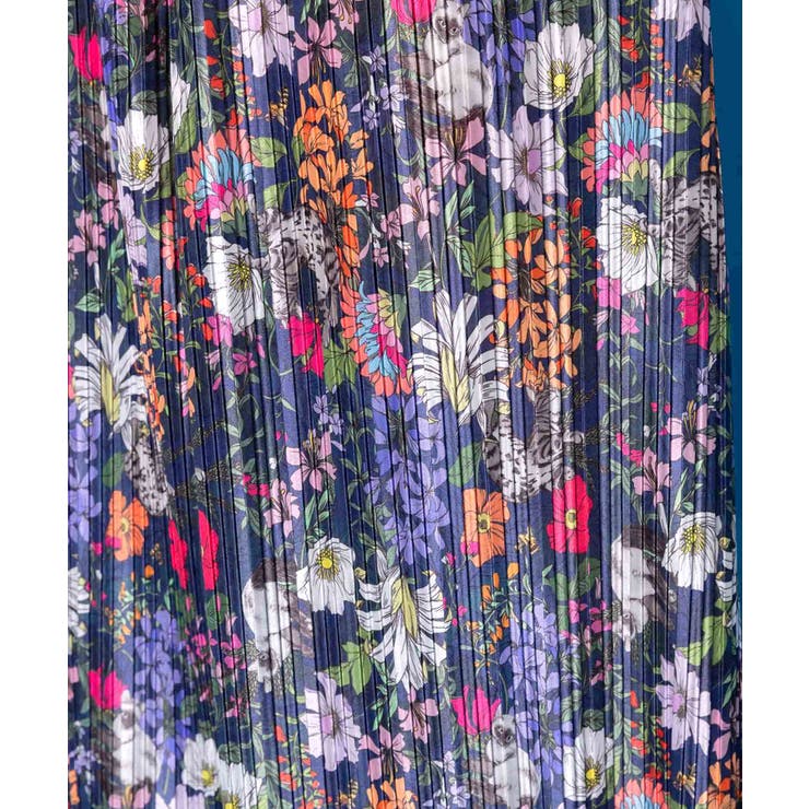 花ネコ柄ランダムプリーツパンツ | ScoLar | 詳細画像13 